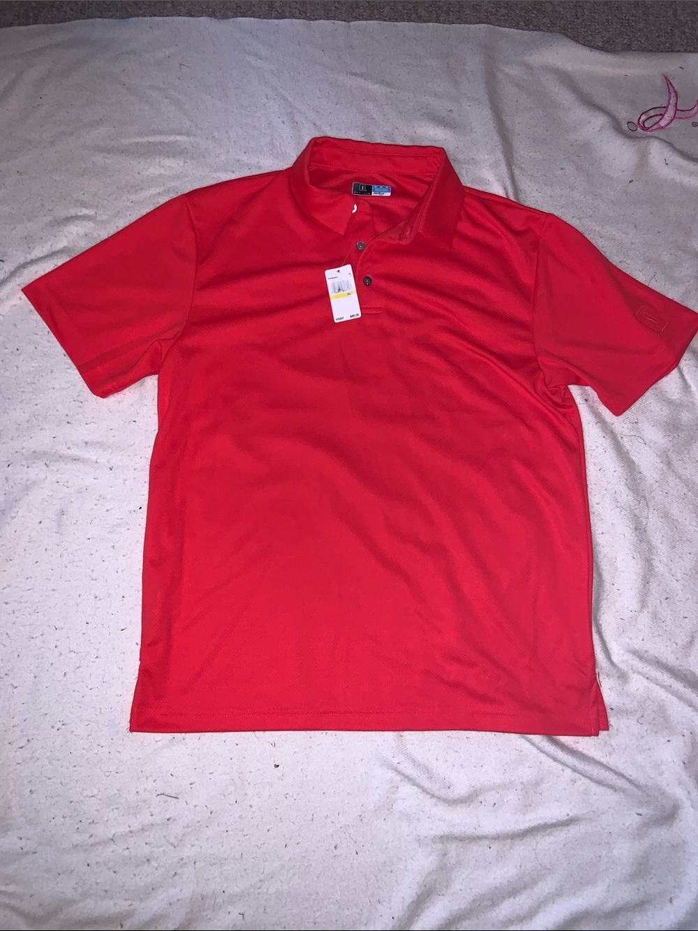 PGA TOUR Men's Bright Red Polo Shirt MEDIUM